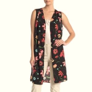 NWT Nordstrom Pleione Floral Sleeveless Duster Top